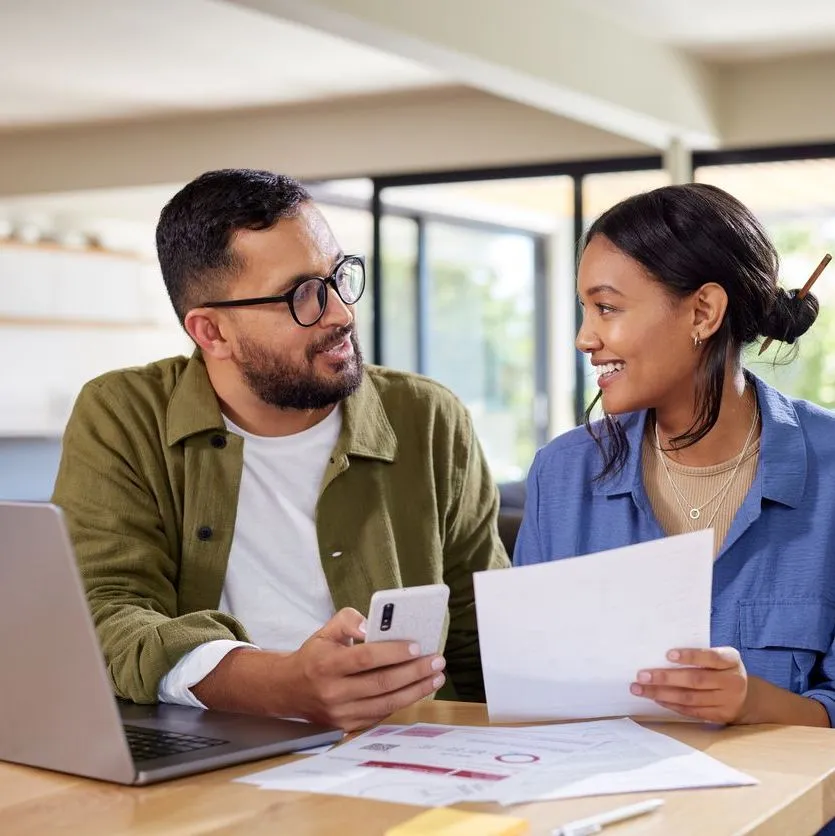couple reviewing their health plan