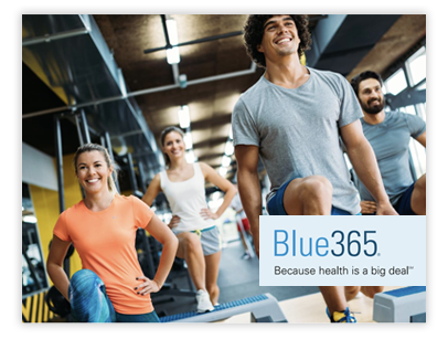 People at gym with Blue365 logo