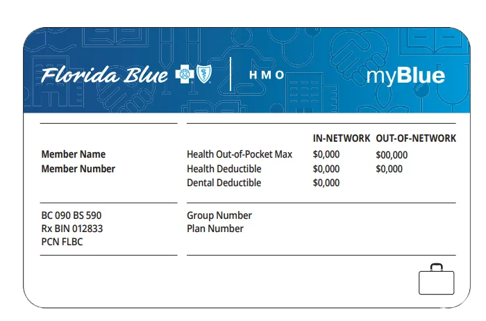 florida blue myblue sample member id card