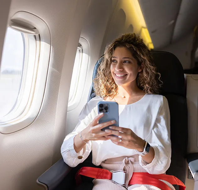 woman in airplane seat